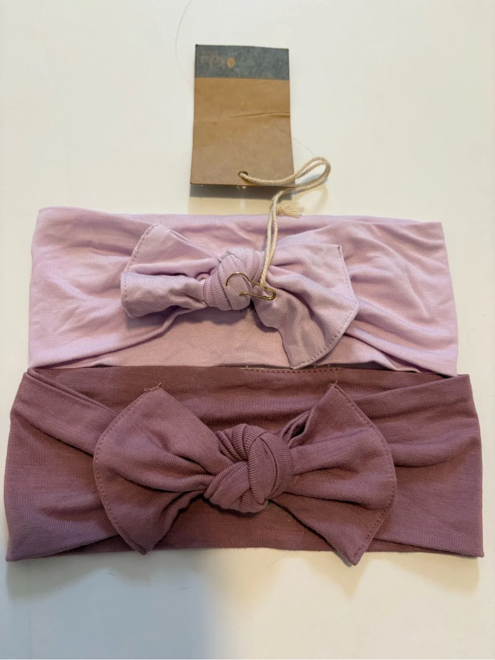 Kyte Baby Bow Headband Set - Light Purple & Mauve